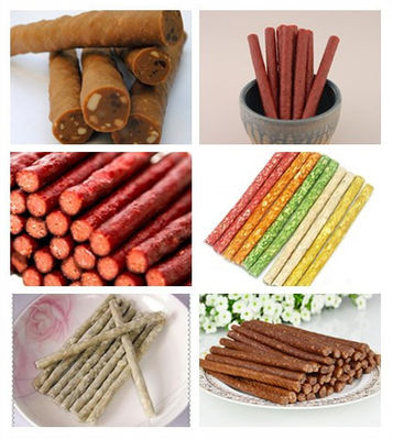 دستگاه برش نوارهای گوشت / خط تولید غذای حیوانات خانگی و تشویقی سگ به شکل نوارهای گوشتی