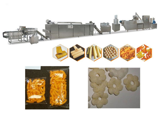 120-500 کیلوگرم / هون ماشین اکسترودر ذرت پودر برای اکسترود اسنک پاف با سرعت بالا