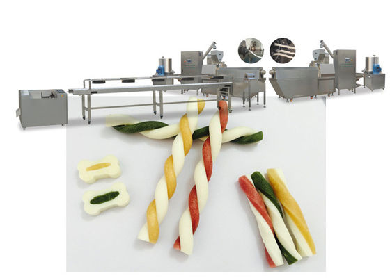 150 کیلوگرم / ساعت 50 هرتز پیوسته Twist Pet Treat Extruding Line