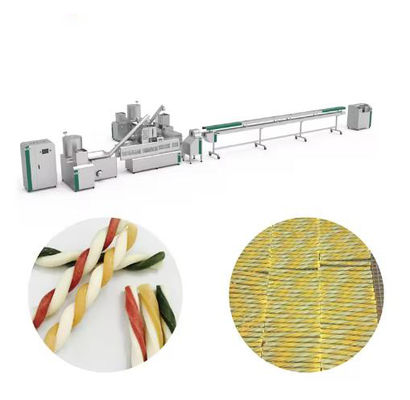 150 کیلوگرم / ساعت 50 هرتز پیوسته Twist Pet Treat Extruding Line