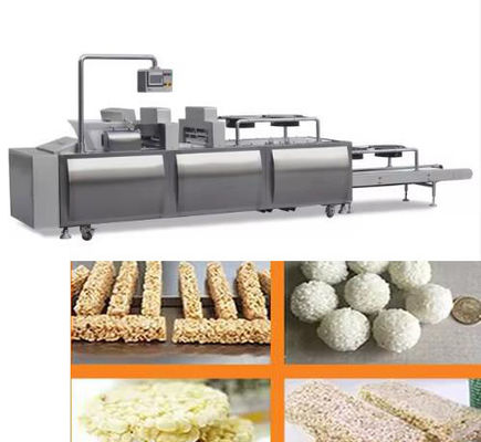 آب نبات شکلات برنج، دستگاه پف کردن برنج / نوار خط تولید غلات Bar Stanless steel 304