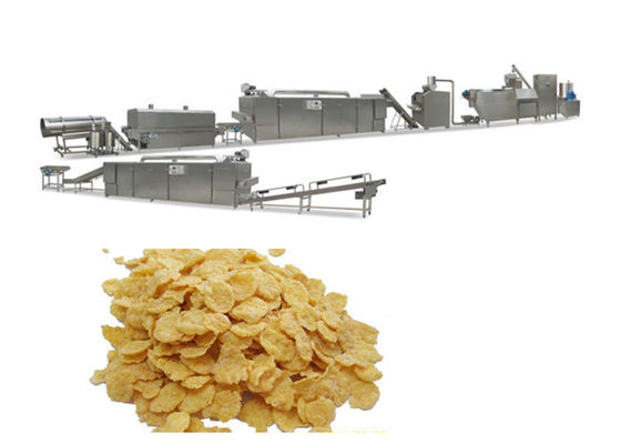 کامل اتوماتیک صبحانه دانه غلات ذرت Flakes Extrusion Machine Stailess Steel زیمنس موتور PLC