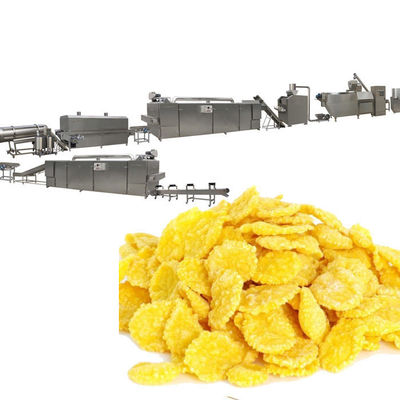 کامل اتوماتیک صبحانه دانه غلات ذرت Flakes Extrusion Machine Stailess Steel زیمنس موتور PLC