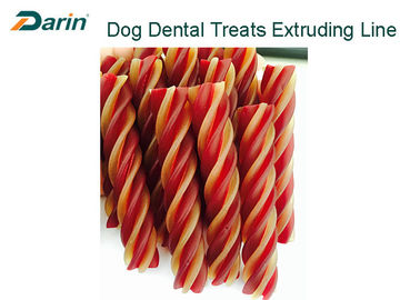 گوشت گاو طعم طبیعی چوب پیچ خورده سگ غذا دستگاه اکسترودر دندان درمان خط اکسترودینگ