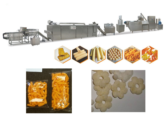 120-500 کیلوگرم / هون ماشین اکسترودر ذرت پودر برای اکسترود اسنک پاف با سرعت بالا