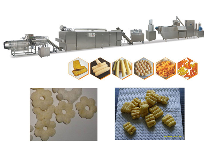 ماشین اسنک پاف با دوام، مواد غذایی پخته شده ذرت پف خوراکی خط تولید CE
