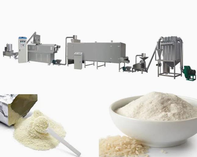 خط تولید ماشین آلات اکسترودر مواد غذایی پودر برنج تغذیه 150 کیلوگرمی / ساعت