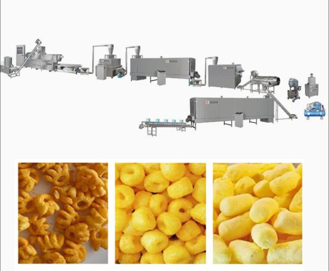 خط فرآیند ماشین اکسترودر اسنک اتوماتیک اتوماتیک با کارایی بالا