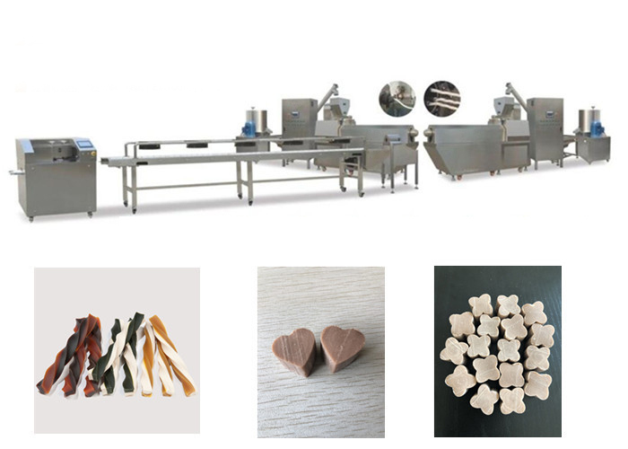 پیچ خورده دوقلو رنگ سگ اسنک ساخت ماشین ماشین جویدن تولید مواد غذایی